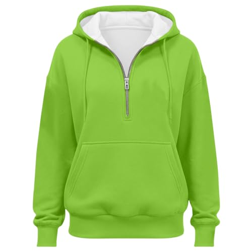 HswsEJ Quarter Zip Pullover Women Oversized Fleece Half Zip Hoodie - image 4