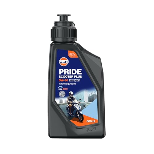 Image of Gulf PRIDE SCOOTER PLUS 5W30 4-AT API SN, JASO MB|BS 6 and earlier emission norms| Advanced 2 Wheeler Scooter Synthetic Blend Engine Oil [600 ml] - Pack of 1