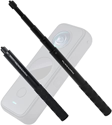 Perche à Selfie Invisible Compatible avec Insta-360 One R, One X, One, GO 2, One X2, Vis 1/4 Pouce 28cm-113.5cm Longueur Réglable Poweka