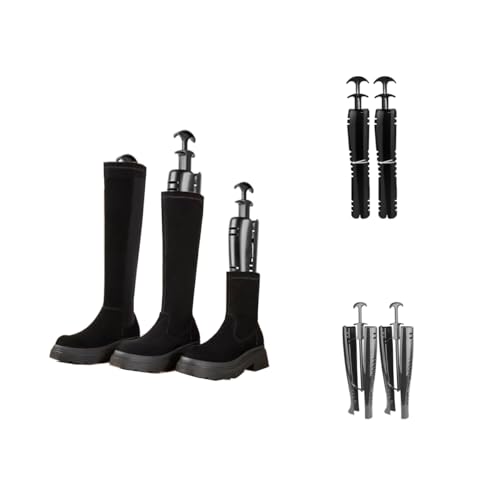 Hungpure Stiefelbaum, automatische lange Stiefelhalter, kniehohe Stiefel, Shaper, schwarz, Stiefelspanner für Damen und Herren, Schwarz , 12.6 in