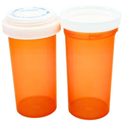 Five Star Supplies Plastic Pill Bottles - Reversible Cap Easy Open & Child Resistant - Pill...