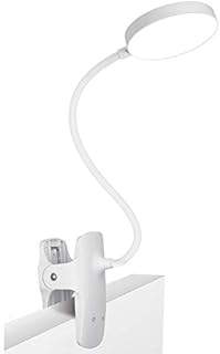 PENDEI Clip On Reading Light, 36 LED Eye Protect Book Light, 5 Colors 5 Brightness USB Rechargeable 360°Flexible Neck Dimmable Clip on Light for Bed Book Study Office (White)