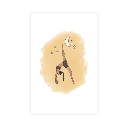 Toile yoga lune poster paysage apaisant pour bureau