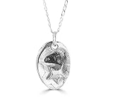  Collar ovalado de plata maciza con meteorito de hierro