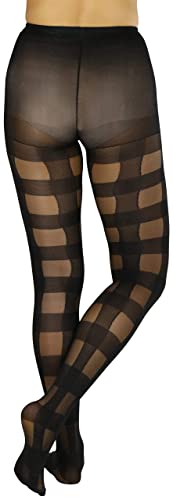 Image of ToBeInStyle Women's Argyle Checkered Diamond Rhombus Net Opaque Sheer Tights Pantyhose