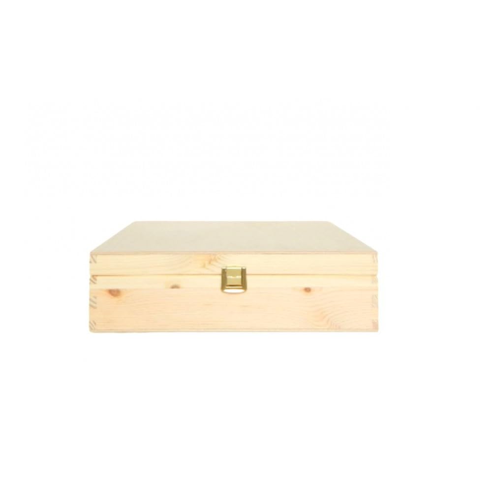 Pinus Teebox 29,5x22,5x8 cm 12 Fächer Teebeutel Organizer Klappdeckel | Kiefernholz, 12 Fächer, staubgeschützt, für Teebeutel Sortenübersicht, Küche Esszimmer, kompakt platzsparend