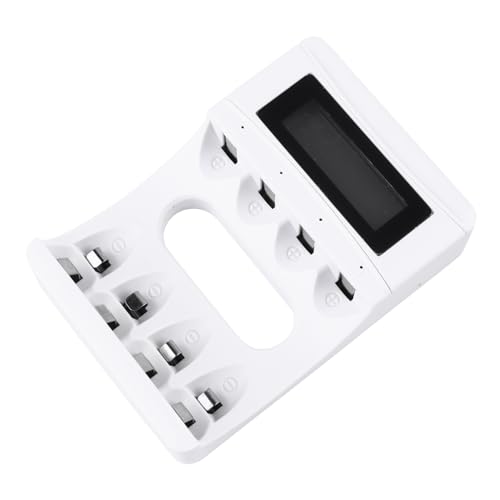 TOYZFRIENDY Cargador de Pilas Recargables con Ranuras y Pantalla LCD de Alta Definición Protección Automática y Antióxido para Baterías de