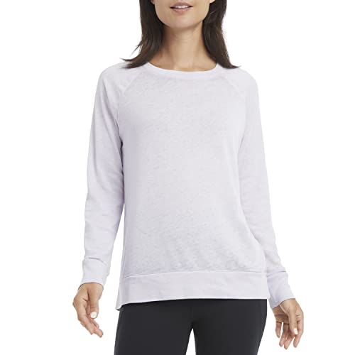 Image of Danskin Women's Long Sleeve Mineral Wash Pullover Top