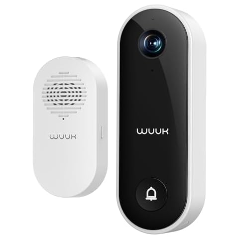 WUUK Doorbell Camera Wired with Chime, 2K Video Doorbell, Face Recognition, Human and Motion Detection, 24/7 Recording, No Subscription, Requires Existing Doorbell Wiring, 16-24V AC, 2.4 GHz WiFi Only Cover