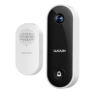 WUUK Doorbell Camera Wired with Chime, 2K Video Doorbell, Face Recognition, Human and Motion Detection, 24/7 Recording, No Subscription, Requires Existing Doorbell Wiring, 16-24V AC, 2.4 GHz WiFi Only