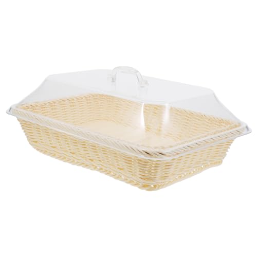 Cubierta de alimentos de plástico beige y cesta de pan reutilizable PRETYZOOM 2