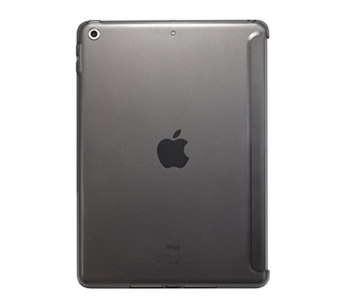 KHOMO Carcasa Funda Trasera Semi Transparente para Apple iPad 9.7 2018, 2017, Air 1 - Compatible con Smart Cover - Gris Oscuro