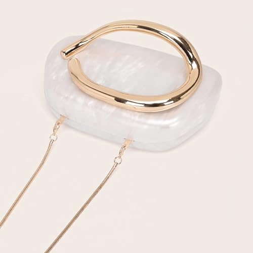 Image of Acrylic Clutch Purse for Women Marbling Evening Wedding Handbags Acrylic Shell Box Purses for Party Prom Cocktail