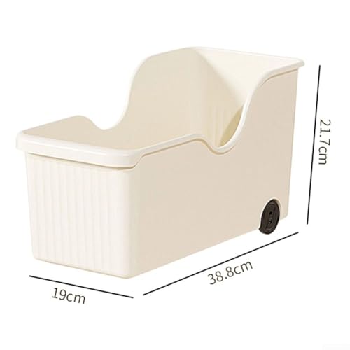 Cajones de almacenamiento rodantes, paquete de 3 organizadores de plástico blanco de 39x19x20 cm 4