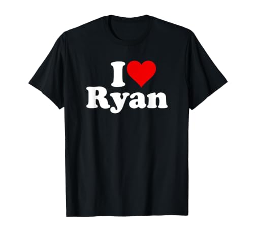 I Love Heart Ryan T-Shirt, Men, Black, 3X-Large