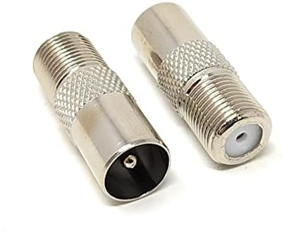 MainCore 2pcs F Type Screw Connector Socket to RF Coax Aerial Male Adapter Converter for TV Satellite SKY Antenna (2)