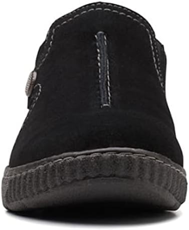 Clarks Women's Caroline Step Clog, Black Suede, 9 | Image 2