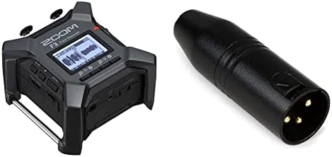 Zoom F3 Professional Field Recorder, 32-bit Float Recording & RØDE Microphones Mini-Jack Female to XLR Male Adapter for VideoMic, Black (VXLR)