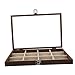 LALADEFIEE Scatola Portagioie in Vetro con Coperchio Trasparente Organizer Scomparti per Anelli Orecchini e Collane Custodia per Esposizione e Protezione Polvere Design Elegante in Legno immagine