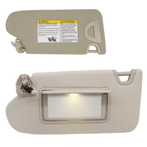 Replacement Left Driver Sun Visor with Gray Illuminated Mirror for Nissan Altima 2013 2014 2015 2016 2017 2018, Replaces OEM 96310-3ET0A grey