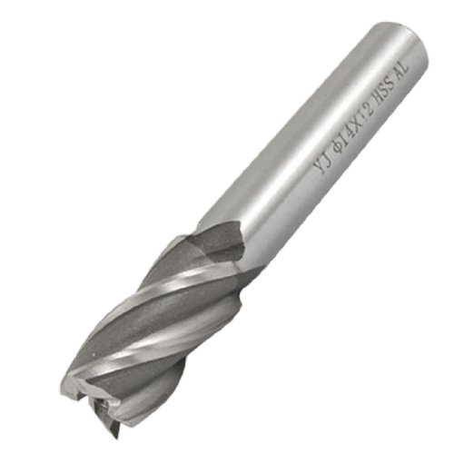 Image of uxcell 12mmx14mmx26mmx82mm Machining Cutting Tool Helical Groove 4 Flute Straight Shank Milling Cutter End Mill