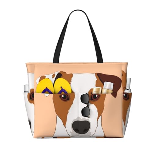 Sac de plage Jack Russell grand cabas d'été pour femme idéal pour vos sorties en mer