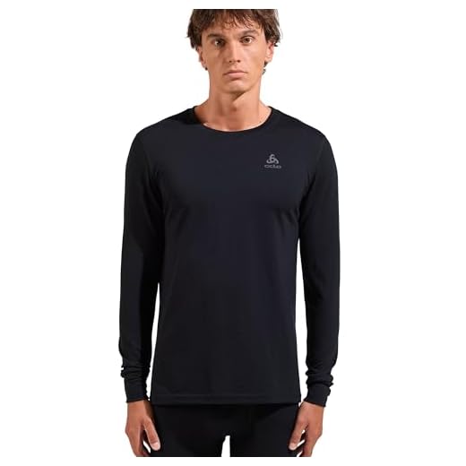 Odlo Thermounterwäsche Merino 200 | Schwarz | Größe L | Merino Unterwäsche für Herren | Langarm-Thermoshirt