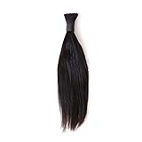 BTWTRY Straight Hair Bulk No Weft Attachment Brazilian Virgin Human Braiding Hair Bulk For Braiding...