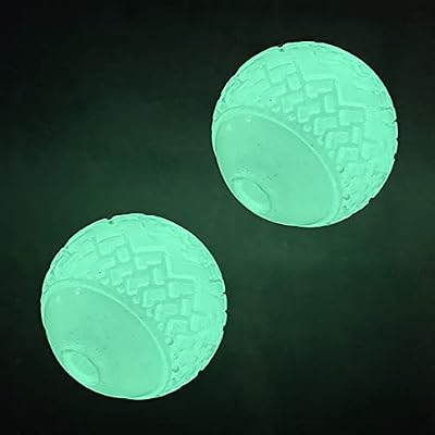 Feixun Dog Glow Ball Toy, Dog Toy Ball Glow in The Dark, 2 Pack