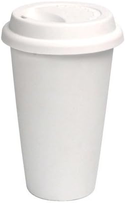 100 Paper Coffee Cup/Disposable Hot Cup, 10 oz, White with 100 Cappuccino Lids