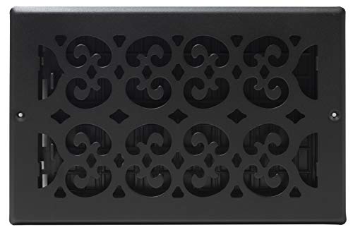 Decor Grates ST610W Scroll Design Wall/Ceiling Register, 6x10, Textured Black by Decor Grates - Image 2