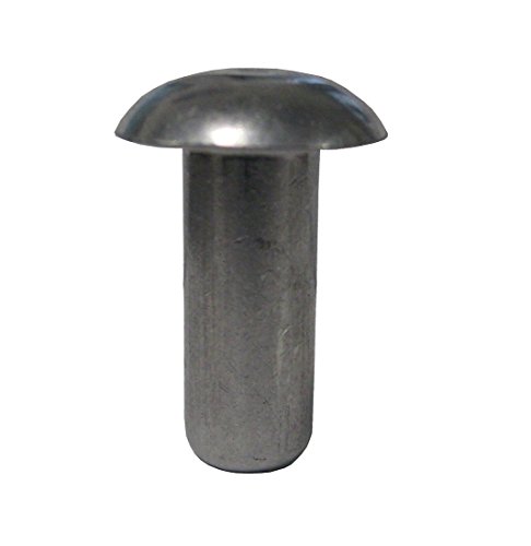 1/4 X 2 Length, Solid 1100F Aluminum Round Head Rivet, Plain Finish (Pack of 1 LB - Approximately 84 Pieces)