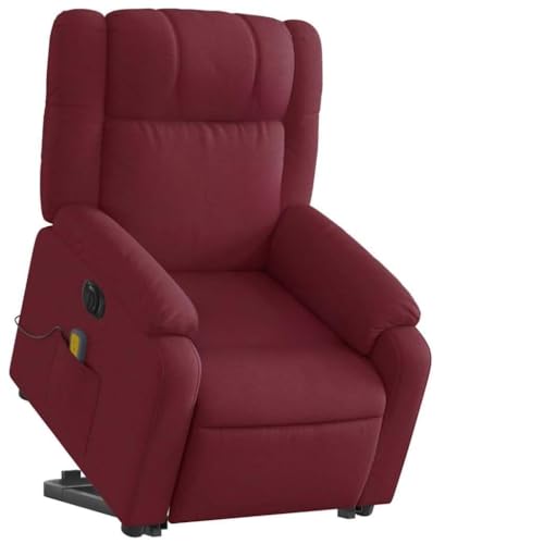 Wenjingqi Sillón de Masaje eléctrico reclinable elevable Tela Rojo Tinto, Rojo 3205241