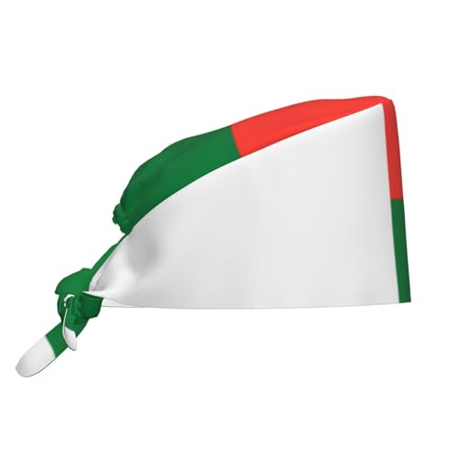 DngSer Comodo cappello turbante regolabile - Bandiera del Madagascar stampa completa, morbido e traspirante per lavoro, fitness e altro ancora, nero, nero, taglia unica