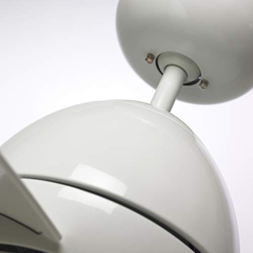 Luminance Cf244Lww Kathy Ireland Home Curva Led Outdoor Ceiling Fan With Light Kit | Modern Fixture With 6-Speed Remote Control | Low Profile With Downrod Mount, 44 Inch, Appliance White #TOP5