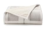 Cuddl Duds Sherpa Fleece Plush Throw (Gray Plaid)