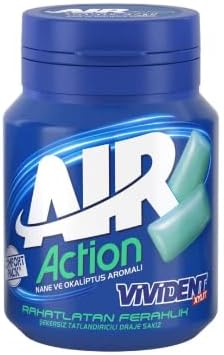 Vivident Air Action Nane Okaliptus Aromalı Şekersiz-Tatlandırıcılı Draje Sakız Kutu 67g