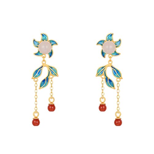 Boucles d'oreilles en jade de Hetian, cadeau idéal de Saint-Valentin