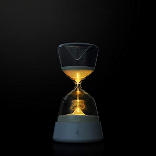 Hourglass Timer, 15-Minute Light Glass Hourglass Timer, Induction Automatic Light-Off Hourglass, White Hourglass time Management Tool, Dining Room/Living Room/Kitchen/Office/Desk/Bedroom/Party