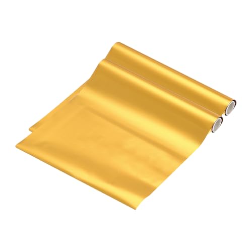 QUARKZMAN 2 Pcs Toner Reactive Foil, Rollo de Papel de Transferencia de Lámina Metálica de 15cm x 300cm para Pluma de Lámina Caliente Scrapbooking Transferencia de Calor, Dorado
