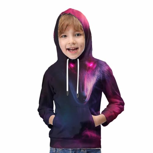 Sweat à capuche loup 3D pour garçon de 10-12 ans - 5