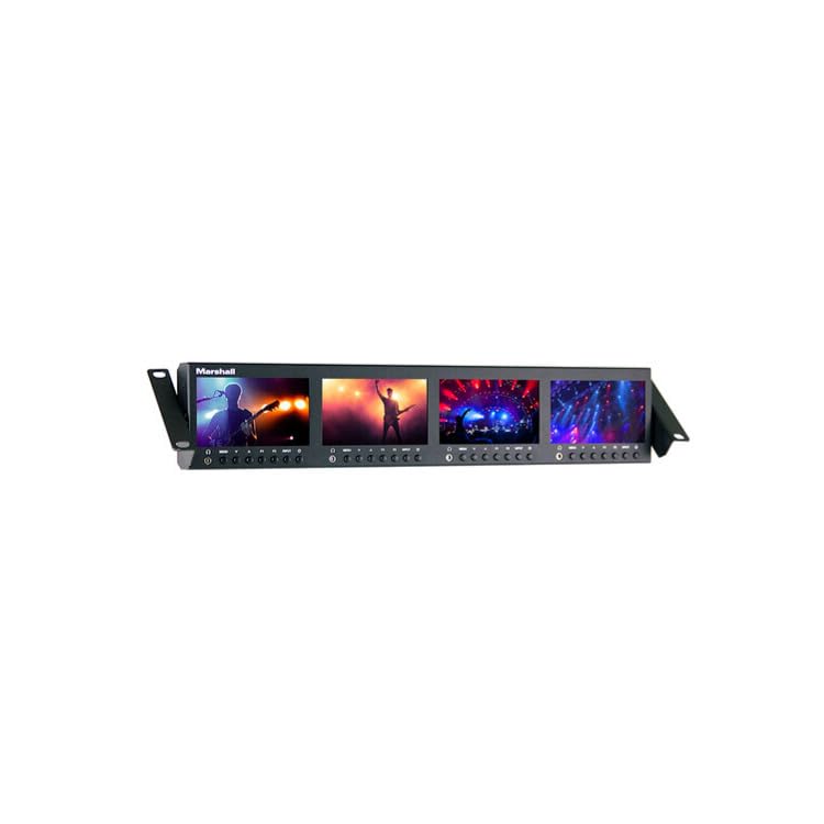 Image of Marshall Electronics ML-454-V3 Quad 4.5-Inch Rackmount Monitor with 3G-SDI Inputs, HDMI, and Loop Outputs