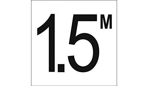 1.5 M Skid Resistant Tile Depth Marker with 4 Inch Lettering - 6 x 6 Inch