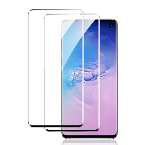 Protector de Pantalla Samsung Galaxy S10 Accesorios, 2 Piezas Vidrio Cristal Templado, 3D Cobertura Completa, Dureza 9H, Anti-Rasguños, Alta Definición, HD Protección Film