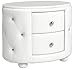 Baxton Studio Davina Faux Leather Upholstered Nightstand, Medium, White
