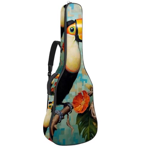 Housse pour guitare acoustique grand format 42 pouces à motif toucan