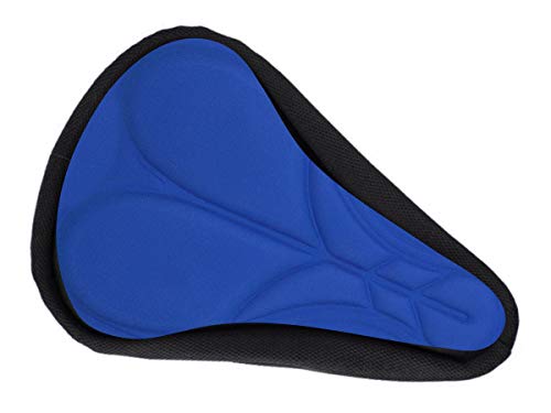 Capa De Banco Selim 3D Anatômica Ajustável Bike Azul/Preto