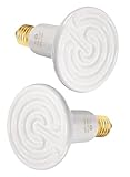 WUHOSTAM 100W 2 Pack Ceramic Heat Lamp,White Dimmable Infrared Bulb No Light Emitter Lamp Infrared Ceramic Heat Lamp Bulb for Pet Coop Heater Reptile Chicken Lizard Turtle Brooder Bulb, ETL Listed