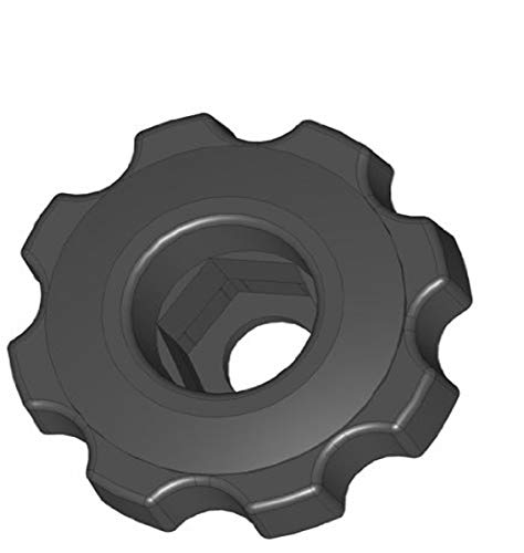 Innovative Components ANH7-HEXF6 2.38" Snap Lock Fluted Knob hex hole to accept 1/2 nuts and bolts, black pp (Pack of 10)