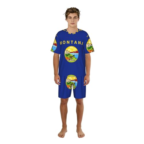 Pyjama homme Montana imprimé en coton élégant pour le week-end
